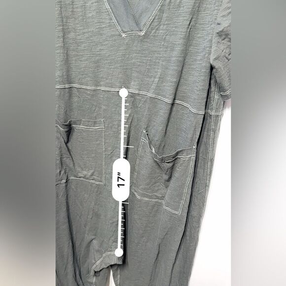 Natural Life Charlie Cotton V-Neck Oversized Jumpsuit In Charcoal M NWOT - Picture 7 of 12